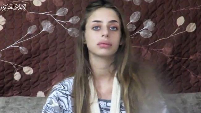 Mia Shem in a video released by Hamas in October 2023. Picture; AFP.