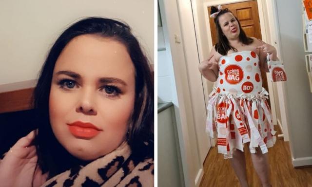 Kylie Jennings has gone viral in her Coles dress. Image: Supplied/TikTok
