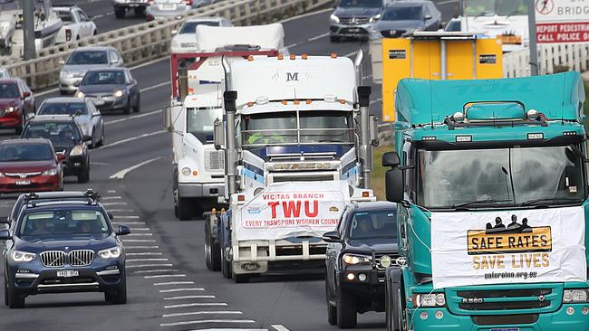 Independent modelling of the plan shows it would take 755 trucks off Victorian roads on an average weekday Picture: Ian Currie