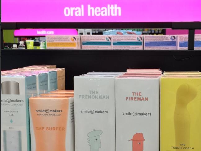 An observant shopper at Priceline Bondi Junction noticed the store stocked sex products including 'dildos and lubricant' in the oral health section.