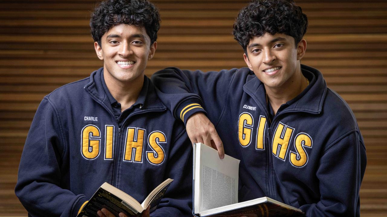 Twins Charlie and Clement Tomy are completing Year 12 at Glenunga International High School. Picture: Kelly Barnes Photo