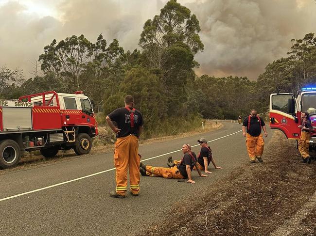 North West strike team at Zeehan on February 13th.  Picture: North Motton Fire Brigade