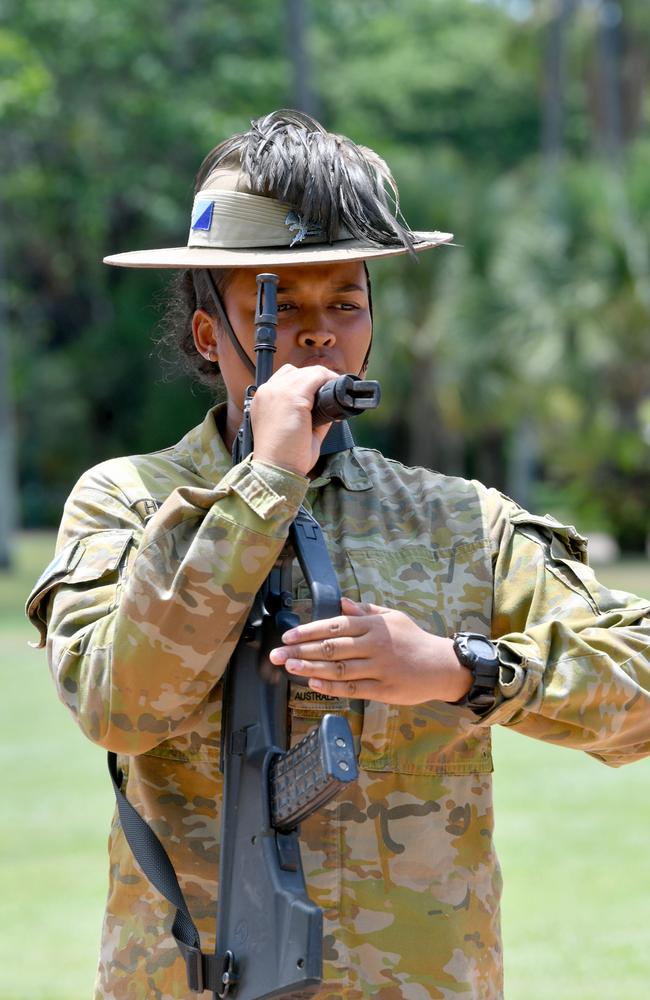 Trooper Diamond Hernandez will be part of the Catafalque Party at Anzac Park for Remembrance Day. Picture: Evan Morgan