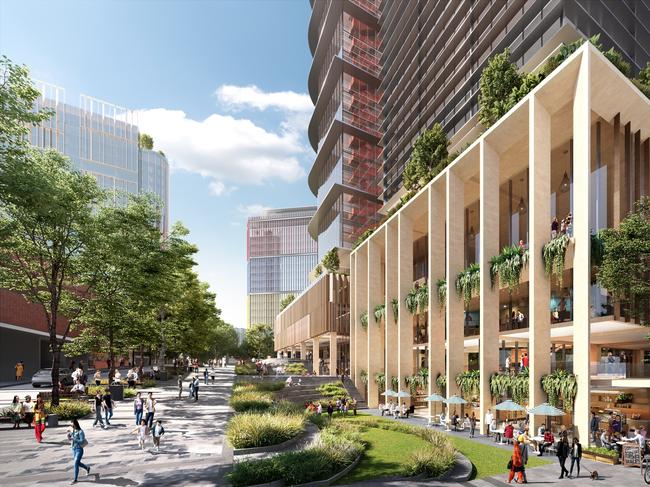 An artist’s impression of how the revitalised Blacktown CBD could look.