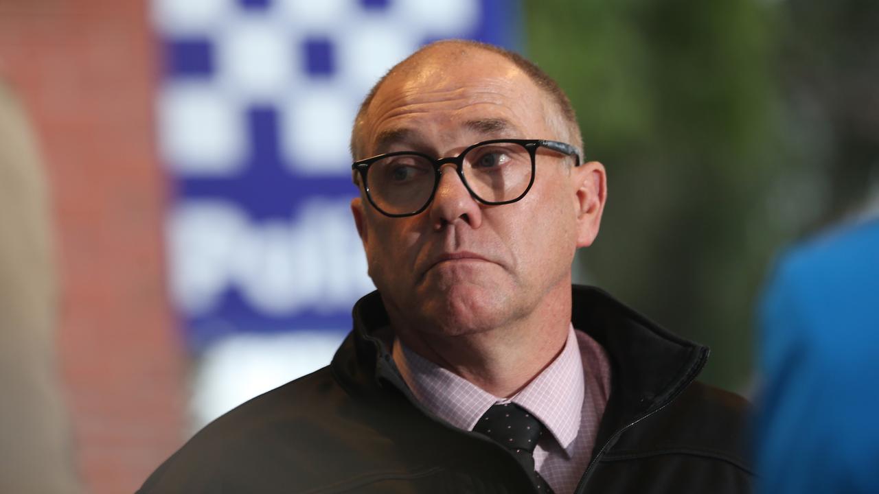 Mark Guthrie of Geelong CIU outside Geelong Police Station on Wednesday afternoon. Picture: Alan Barber