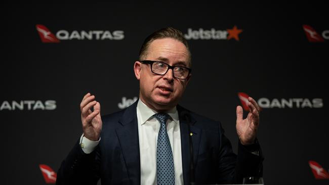 Qantas Group chief executive Alan Joyce defended the airline’s refusal to repay $2.7bn in pandemic-era subsidies. Picture: NCA NewsWire / Christian Gilles