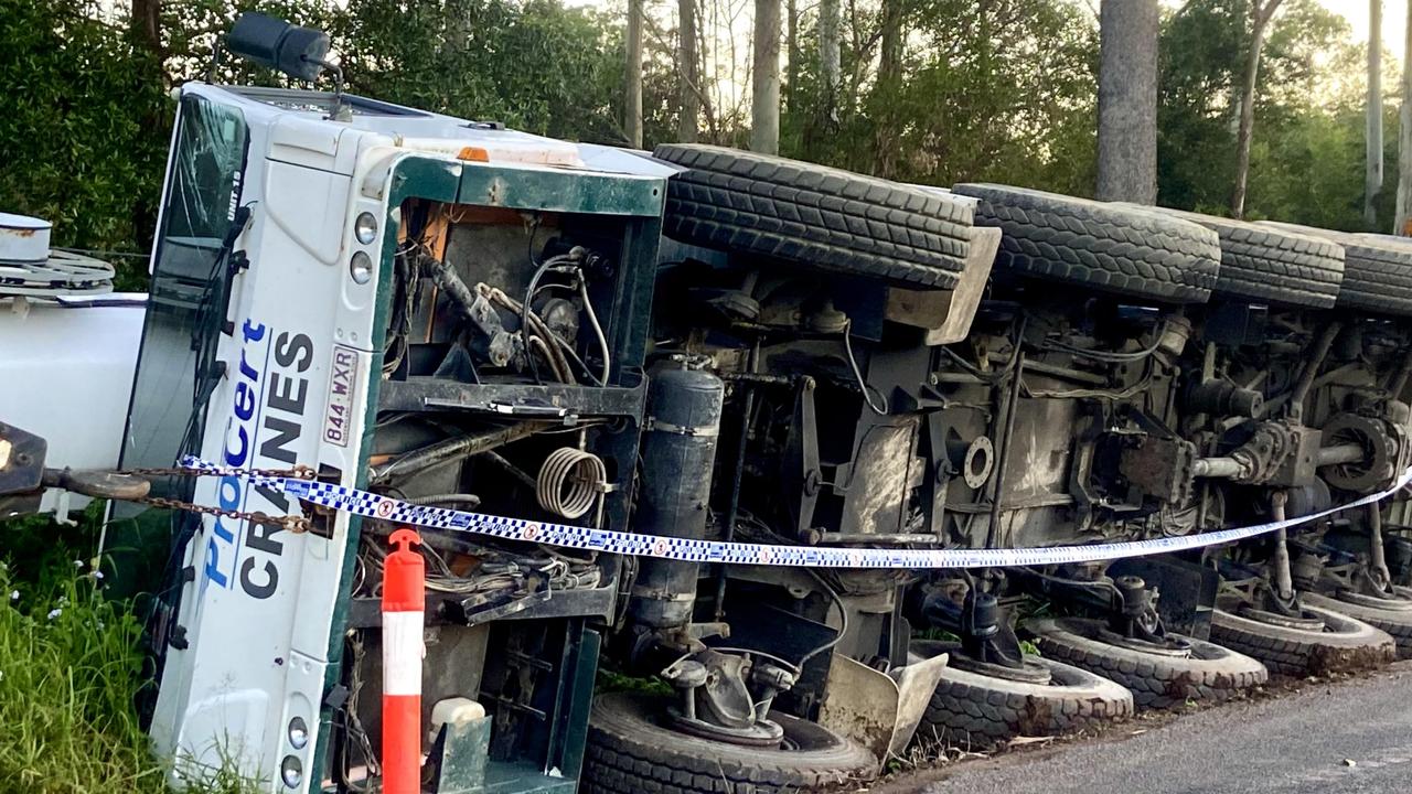 Emergency crews rush to hinterland crane rollover
