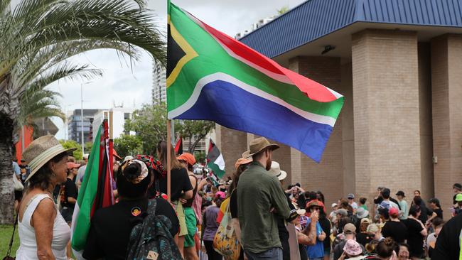 Hundreds of Territorians demonstrated on Invasion Day 2024 by marching from Civic Park through Darwin city on Friday, January 26. Picture: Zizi Averill