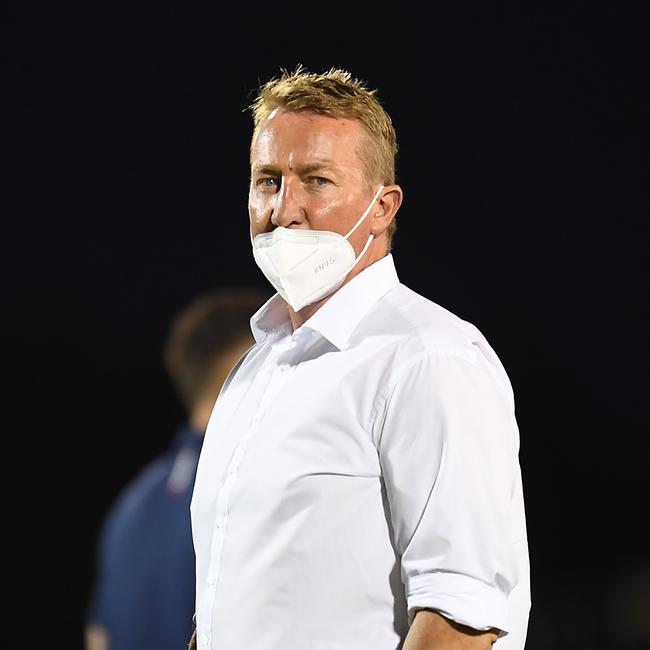 MACKAY, AUSTRALIA – SEPTEMBER 02: Roosters head coach Trent Robinson is seen ahead of the round 25 NRL match between the Canberra Raiders and the Sydney Roosters at BB Print Stadium, on September 02, 2021, in Mackay, Australia. (Photo by Albert Perez/Getty Images)