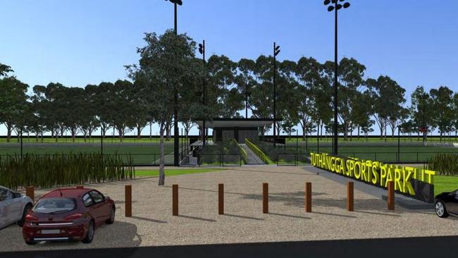 An artist’s impresion of the multimillion dollar hockey ground in the south Parklands.