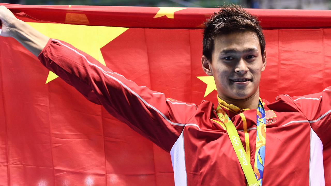 China’s biggest star Sun Yang won’t be going to the Tokyo Olympics. Picture: Christophe Simon/AFP