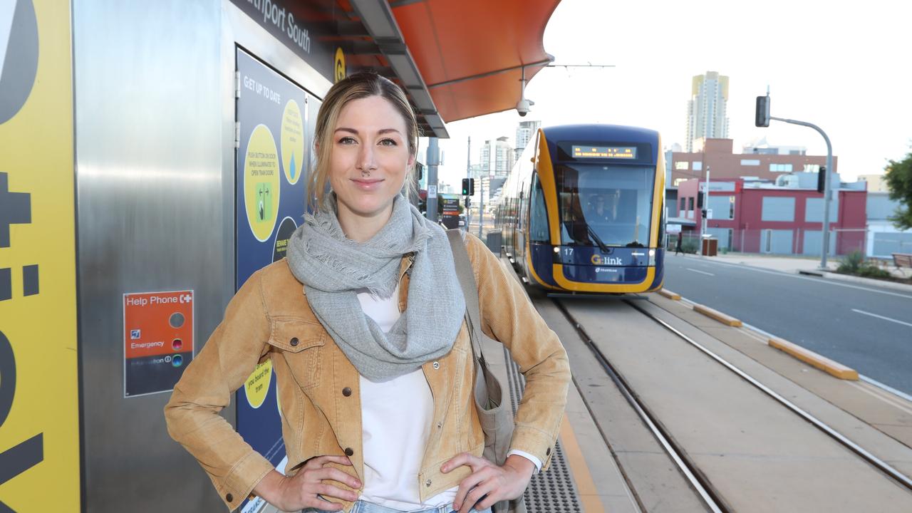 Miah Clayton uses the tram up to five times a week. Photo by Richard Gosling