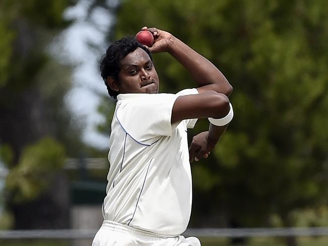 Yaditha Ushan took match figures of 16-63 against West Newport. Picture: Andy Brownbill