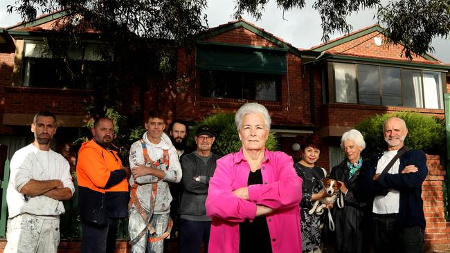 Mary Weston and other disgruntled community members are against the development at Mount Alexander Rd. Picture: Hamish Blair