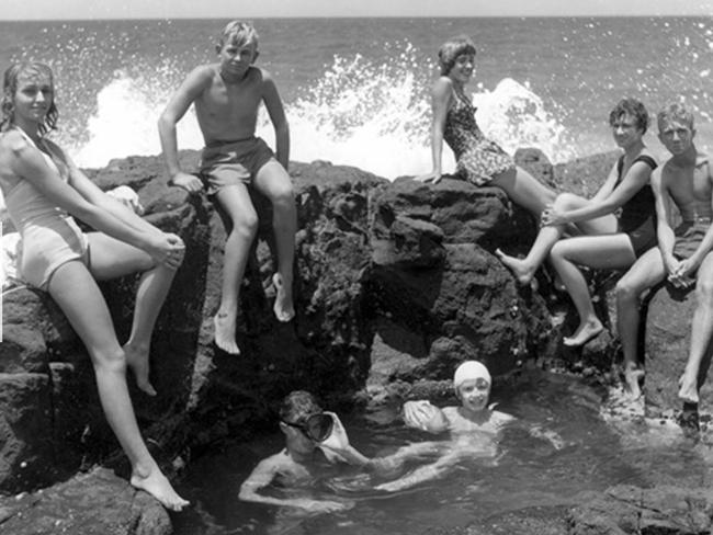 Young holiday makers at the Memorial Pools, Coolum Beach, December 1952. Picture: Visit Sunshine Coast