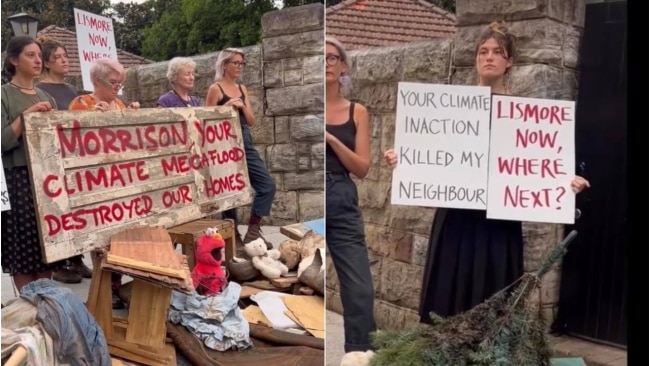 "Your climate inaction killed my neighbour," one sign wrote. Picture: Instagram