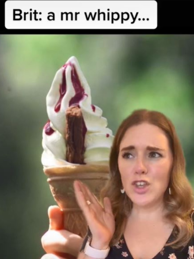 She claimed Aussies didn’t know what Mr Whippy was. Picture: TikTok/@thejordanagrace