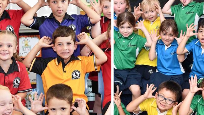 Fraser Coast Preps show off their best funny faces.