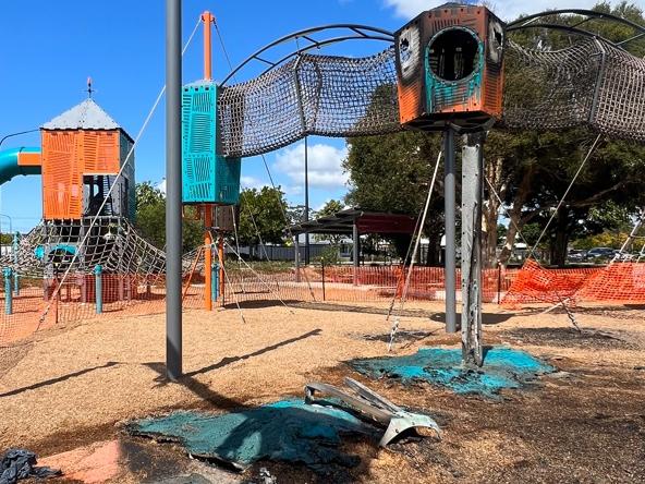 Teen trio charged after playground ignites