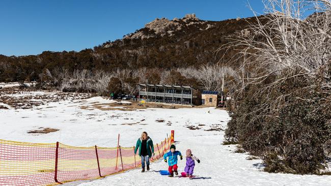 Tobogganing is a family past time. Picture: Parks Victoria.