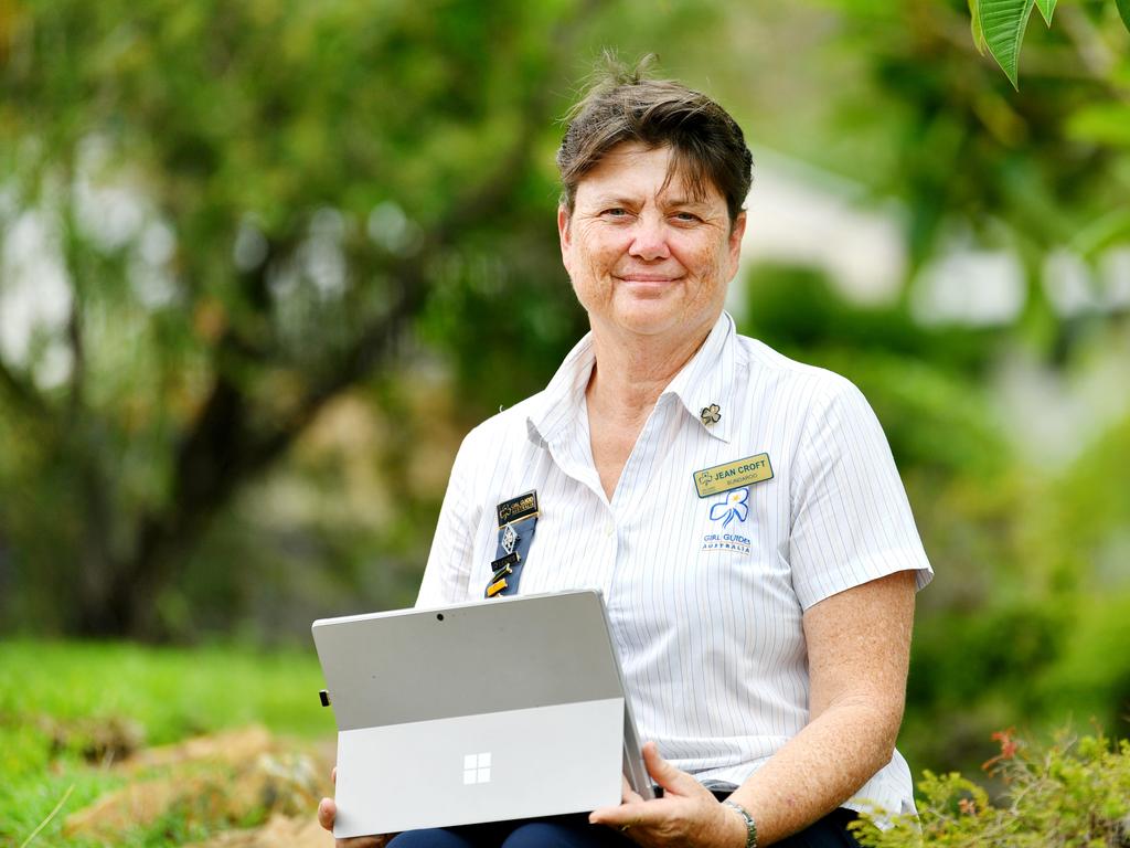 Thanks A Million campaign; District Manager of South Townsville Girl Guides Jean Croft kept her weekly meetings going by using Zoom over the COVID lockdown. Picture: Alix Sweeney