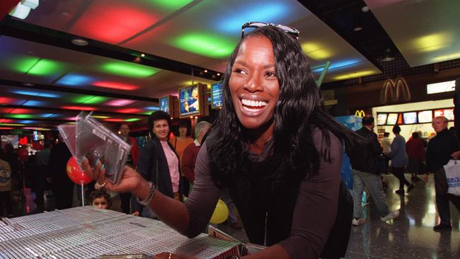 Singer Marcia Hines popped in to help celebrate the opening of a music shop at the centre in April 1999.