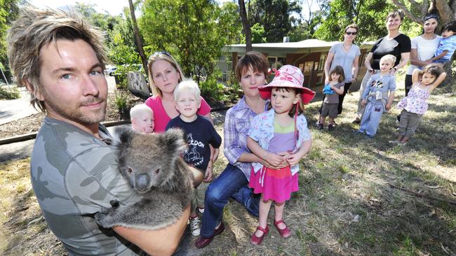 Chris Humfrey and other parents fought to save Macedon's Bruce St kindergarten in 2011.