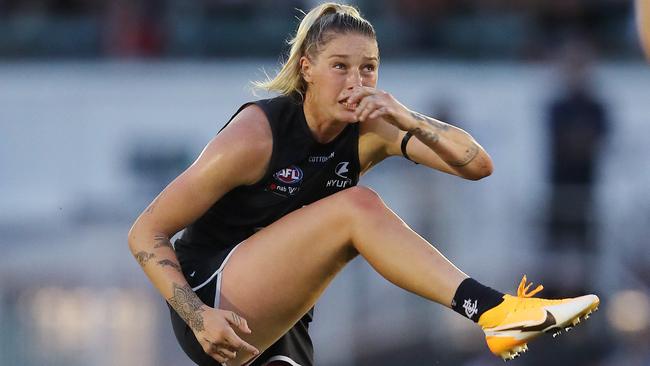 Carlton’s Tayla Harris is asking for about $150,000 to play in 2022. Picture: Michael Klein