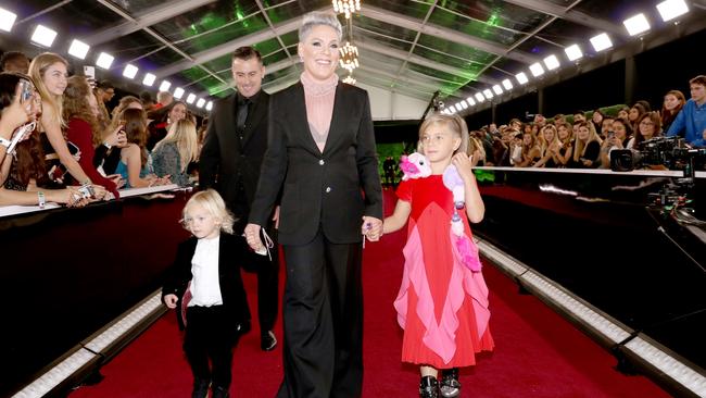 P!nk with her children Jameson Moon Hart and Willow Sage Hart at the 2019 E! People's Choice Awards. Picture: Christopher Polk/E! Entertainment/NBCU