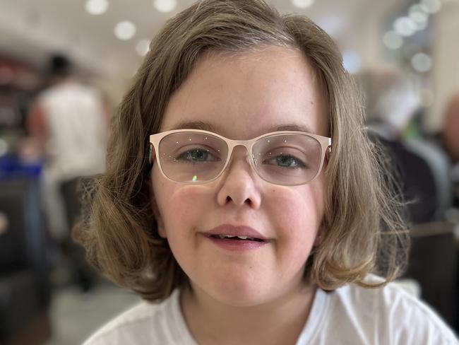 Harriet Elizabeth Johnston, 10, has undergone brain surgery after waking up screaming in pain a month ago. Picture: Supplied by family