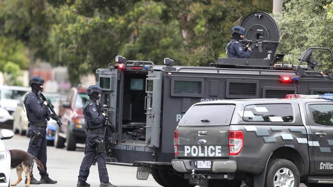 Siege taking place in St Kilda, Wesbury street. Wednesday, October 16, 2019. Picture: David Crosling