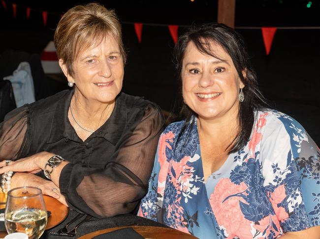 Schyran Cummings and Suzy Haysom at Dinner on the Runway for Mackay Hospital Foundation, Mackay Airport Friday 8 September 2023 Picture: Michaela Harlow