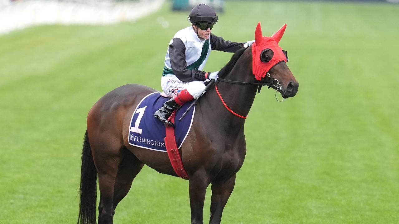 Mr Brightside and regular rider Craig Williams will again combine in Saturday's $750,000 CF Orr Stakes at Caulfield. Picture: Racing Photos via Getty Images