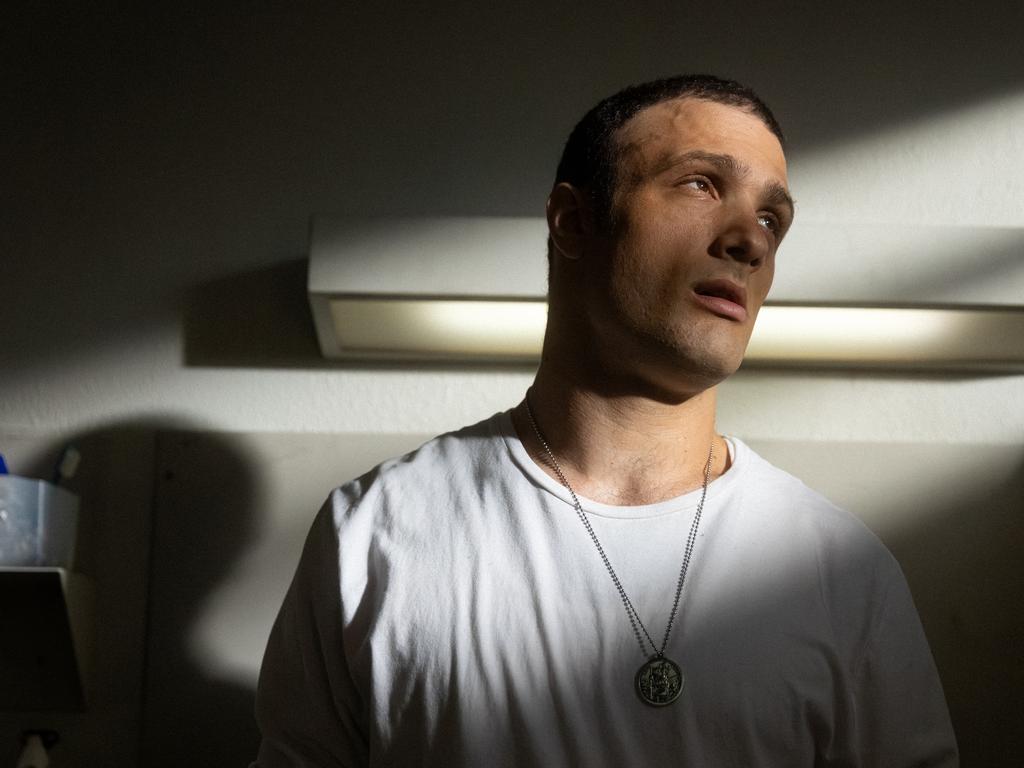 Cosmo Jarvis as a hardened criminal in prison drama, Inside.