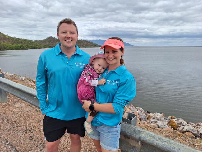 Brady and Lily Ellis with Sophie, 16 months, are heavily supportive of allowing fishing in Ross River Dam. Picture: Chris Burns.