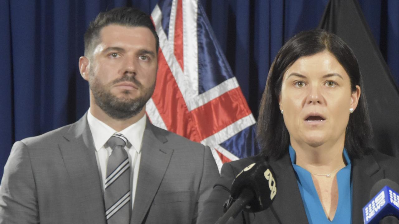 Chief Minister Natasha Fyles swears in Fannie Bay MLA Brent Potter. Picture: Sierra Haigh