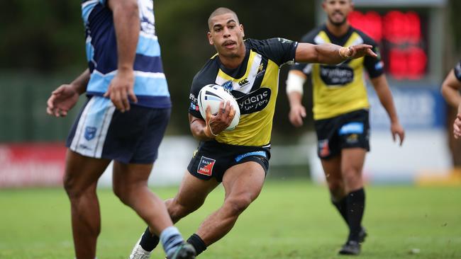 Mounties’ Sage Wilder gets some momentum in the Ron Massey Cup kick-off against cross-town rivals Cabramatta. Picture: Tim Clapin