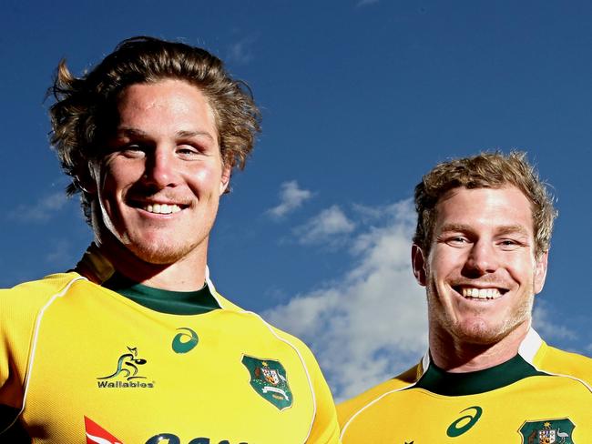 Michael Hooper and David Pocock ready to play in the starting team for the first time in the Bledisloe Cup game on Saturday .Picture Gregg Porteous