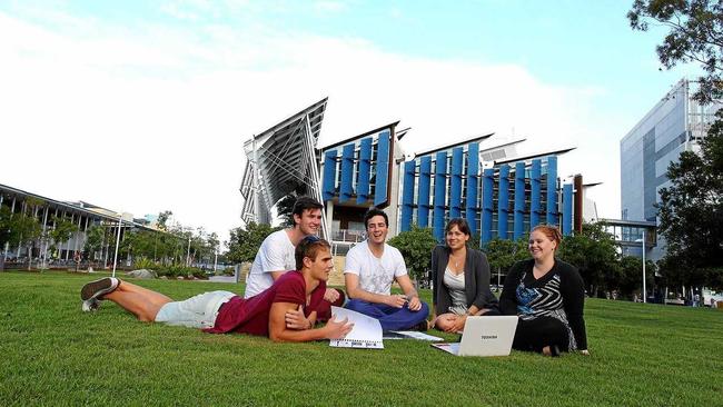 University of the Sunshine Coast students Linnea Persson, Rory Sanders, Jackson Kellaway, Mark Turner and Sharni Wilson. Picture: Contributed