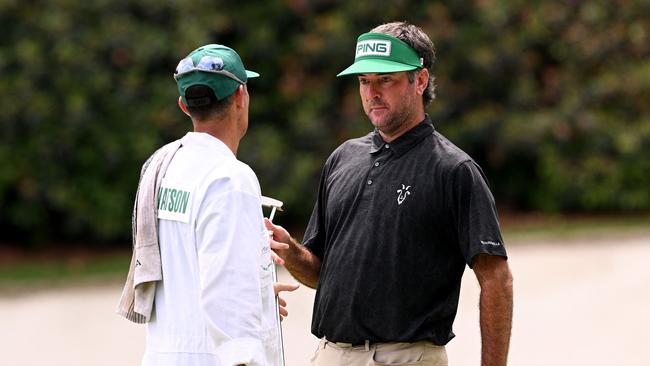 Bubba Watson in action at the Masters. (Photo by ROSS KINNAIRD / GETTY IMAGES NORTH AMERICA / Getty Images via AFP)