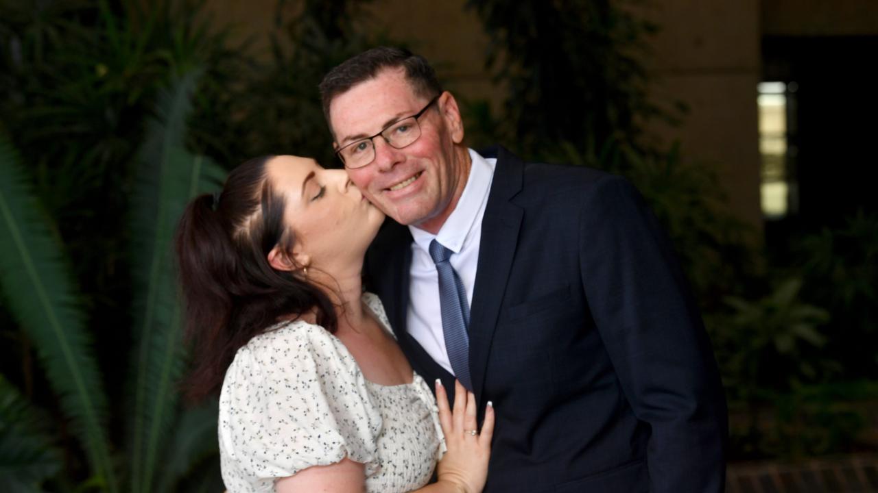 The investiture of newly elected Townsville City Councillors at the council chambers. New Townsville City Council Mayor Troy Thompson with partner Michelle Blythe. Picture: Evan Morgan