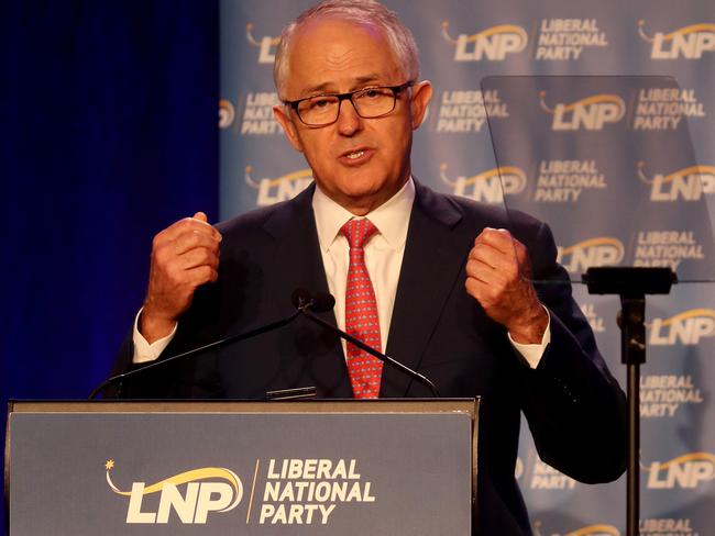 The future is coal-powered, Prime Minister Malcolm Turnbull told the party faithful. Pics Tara Croser.