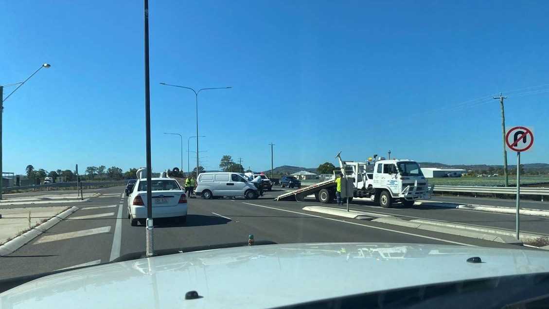 Accident on the Warrego Highway near Crowley Vale. Picture: Katherine Sampson