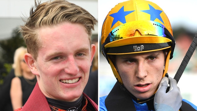 Jockeys Michael Poy (left) and Lewis German. Pictures: File