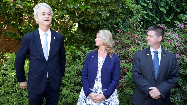 Controversial Dutch MP Geert Wilders meets Senate candidates for Australian Liberty Alliance Kirralie Smith and Bernard Gaynor.