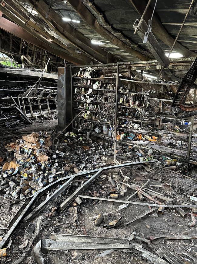 Damage inside Woolworths at Stirling which was destroyed by fire. Picture: Supplied