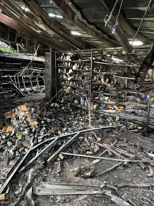 Damage inside Woolworths at Stirling which was destroyed by fire. Picture: Supplied