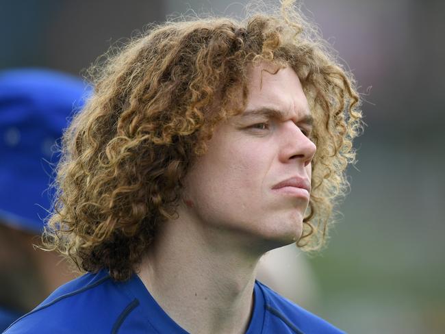 Ben Brown of the Kangaroos watches on during a North Melbourne Kangaroos Intra-Club match at Adern St on February 14, 2020 in Melbourne, Australia. Picture: MORGAN HANCOCK/GETTY IMAGES