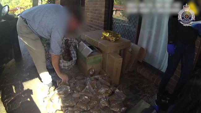 A still from a video released by Queensland Police from Operation Romeo Serge targeting the sale of illegal tobacco in Logan and Brisbane southside. Picture: Supplied