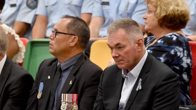 Police memorial serive fro Constable Rachel McCrow and Constable Matthew Arnold at the Townsville Stadium. Picture: Evan Morgan